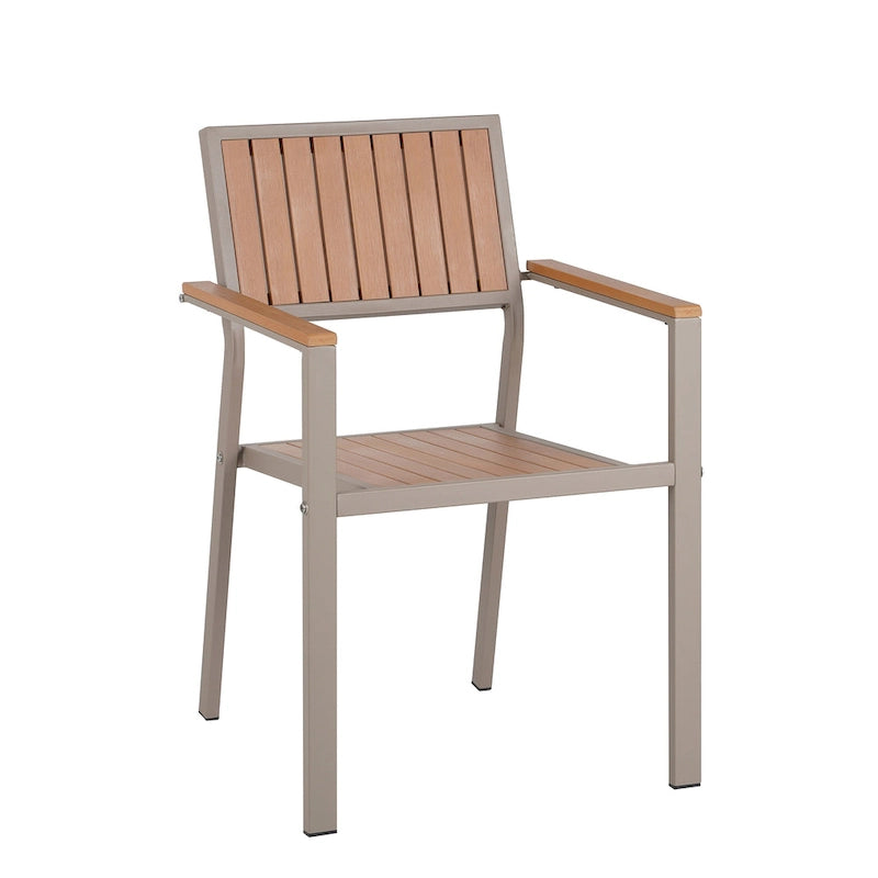 Ensemble de salle à manger d'extérieur extensible 7 pièces avec table extensible et 6 chaises avec accoudoirs