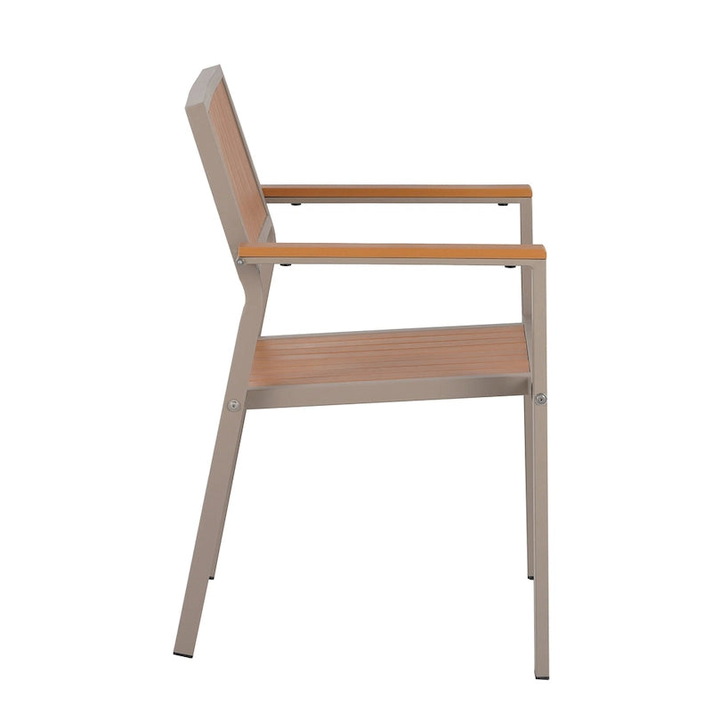 Ensemble de salle à manger d'extérieur extensible 7 pièces avec table extensible et 6 chaises avec accoudoirs