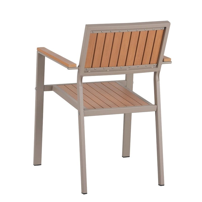 Ensemble de salle à manger d'extérieur extensible 7 pièces avec table extensible et 6 chaises avec accoudoirs