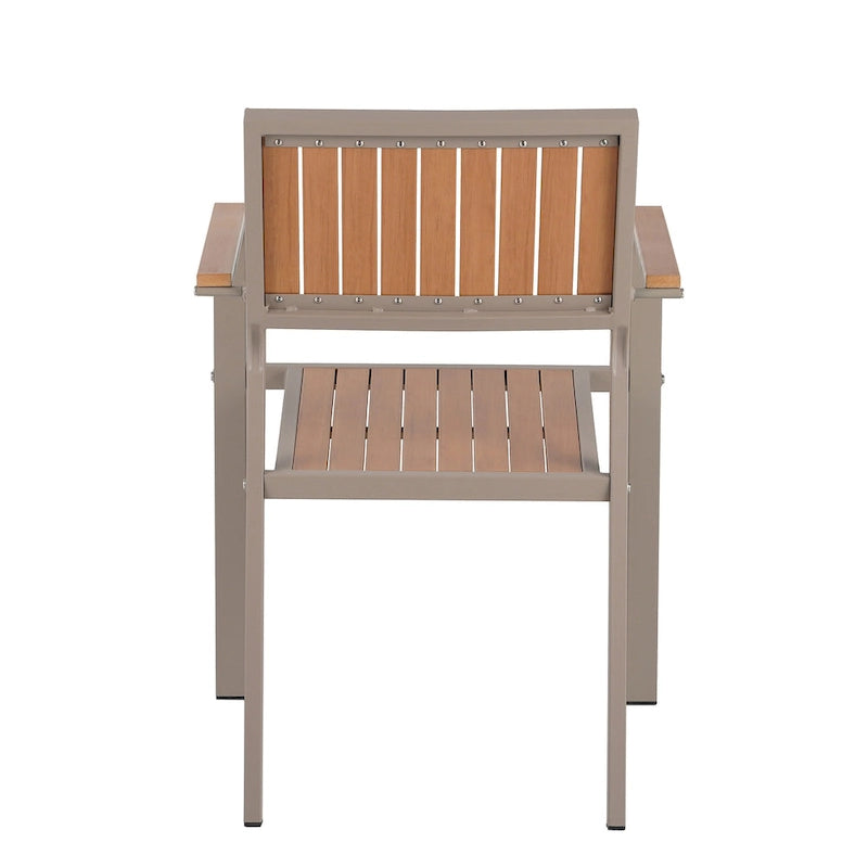 Ensemble de salle à manger d'extérieur extensible 7 pièces avec table extensible et 6 chaises avec accoudoirs