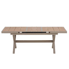 Ensemble de salle à manger d'extérieur extensible 7 pièces avec table extensible et 6 chaises avec accoudoirs