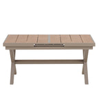 Ensemble de salle à manger d'extérieur extensible 7 pièces avec table extensible et 6 chaises avec accoudoirs