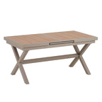 Ensemble de salle à manger d'extérieur extensible 7 pièces avec table extensible et 6 chaises avec accoudoirs