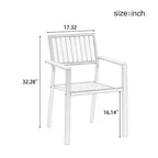 Ensemble de salle à manger d'extérieur extensible 7 pièces avec table extensible et 6 chaises avec accoudoirs