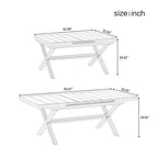Ensemble de salle à manger d'extérieur extensible 7 pièces avec table extensible et 6 chaises avec accoudoirs