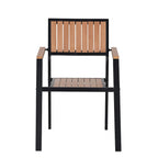 Ensemble de salle à manger d'extérieur extensible 7 pièces avec table extensible et 6 chaises avec accoudoirs