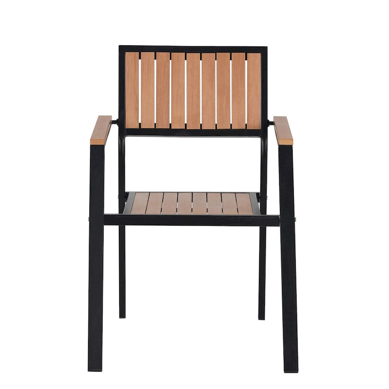Ensemble de salle à manger d'extérieur extensible 7 pièces avec table extensible et 6 chaises avec accoudoirs