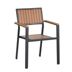 Ensemble de salle à manger d'extérieur extensible 7 pièces avec table extensible et 6 chaises avec accoudoirs