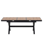 Ensemble de salle à manger d'extérieur extensible 7 pièces avec table extensible et 6 chaises avec accoudoirs