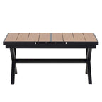 Ensemble de salle à manger d'extérieur extensible 7 pièces avec table extensible et 6 chaises avec accoudoirs