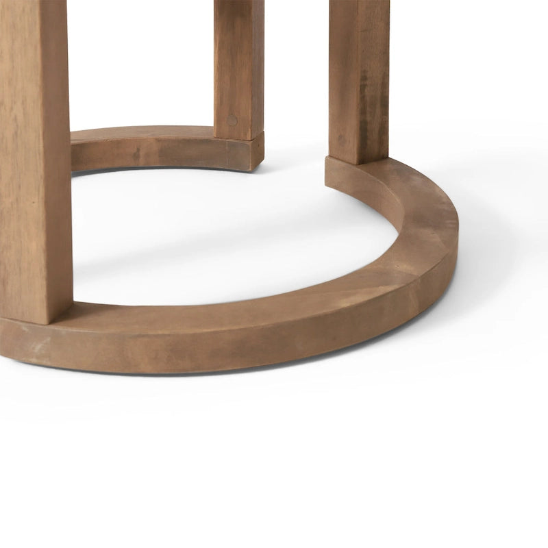 Ensemble de 3 chaises longues d'extérieur en bois d'acacia avec 2 chaises longues en osier tressé et une table d'appoint en bois massif de 18 pouces