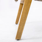 Ensemble de 3 chaises longues d'extérieur en bois d'acacia avec 2 chaises longues en osier tressé et une table d'appoint en bois massif de 18 pouces
