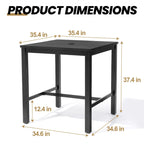 Ensemble table et tabourets de bar pivotants en aluminium pour patio extérieur (3 ou 5 pièces).
