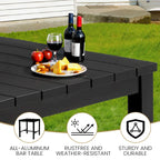 Ensemble table et tabourets de bar pivotants en aluminium pour patio extérieur (3 ou 5 pièces).