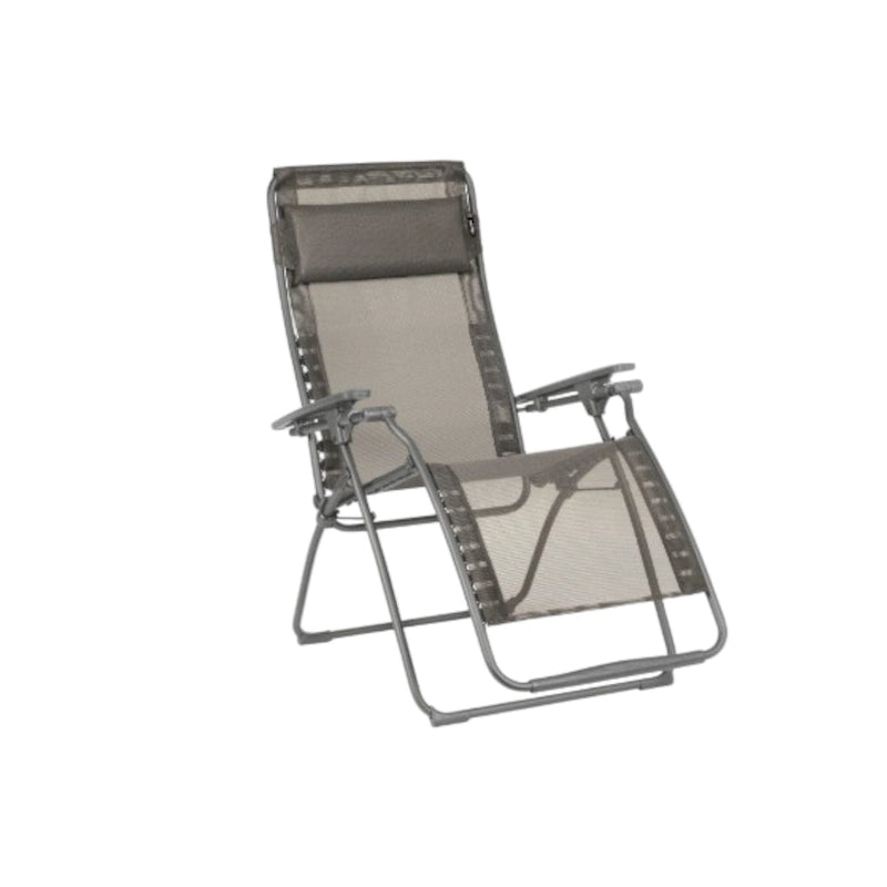 Fauteuil de jardin zéro gravité en graphite avec coussin, résistant aux intempéries et pliable - 70 cm