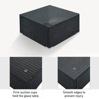 Ensemble de canapé d'angle d'extérieur en résine tressée 8 pièces avec table basse et coussins