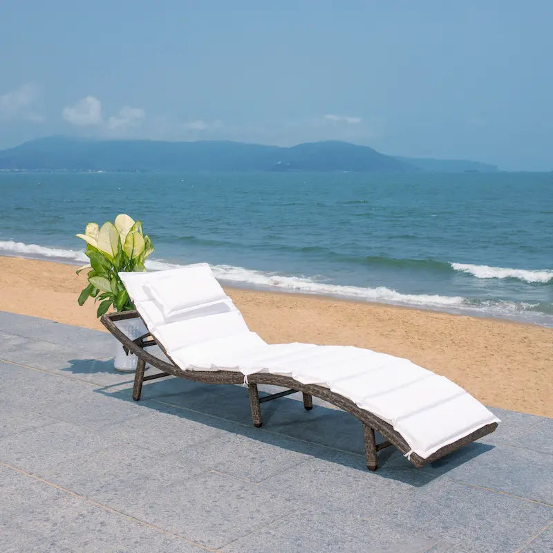Chaise longue d'extérieur SAFAVIEH Nihada - 79 cm (L) x 25 cm (P) x 14 cm (H)