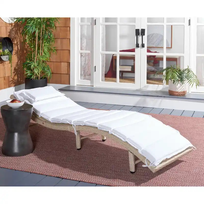 Chaise longue d'extérieur SAFAVIEH Nihada - 79 cm (L) x 25 cm (P) x 14 cm (H)