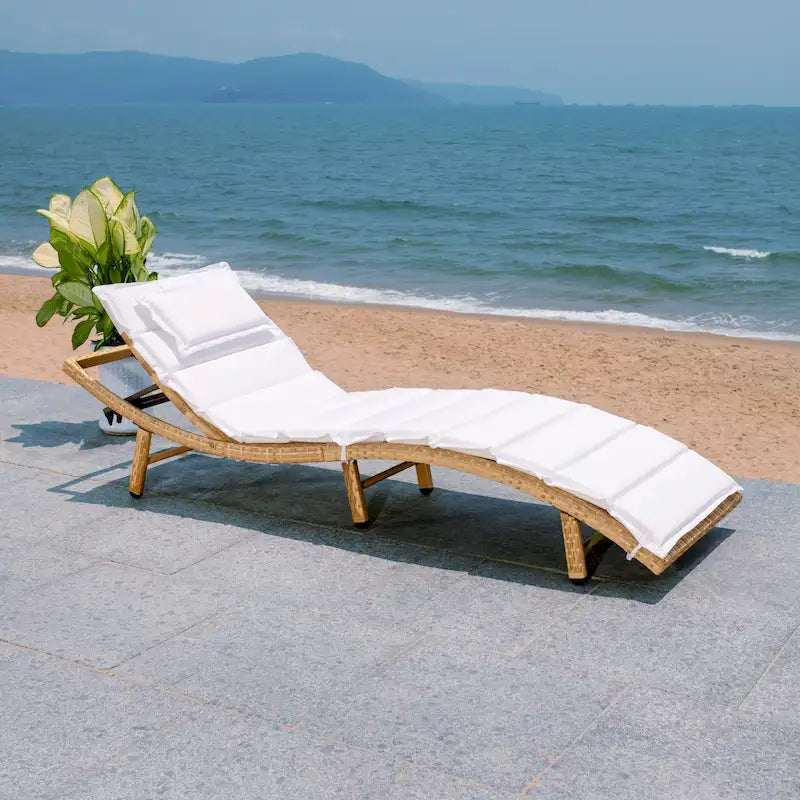 Chaise longue d'extérieur SAFAVIEH Nihada - 79 cm (L) x 25 cm (P) x 14 cm (H)