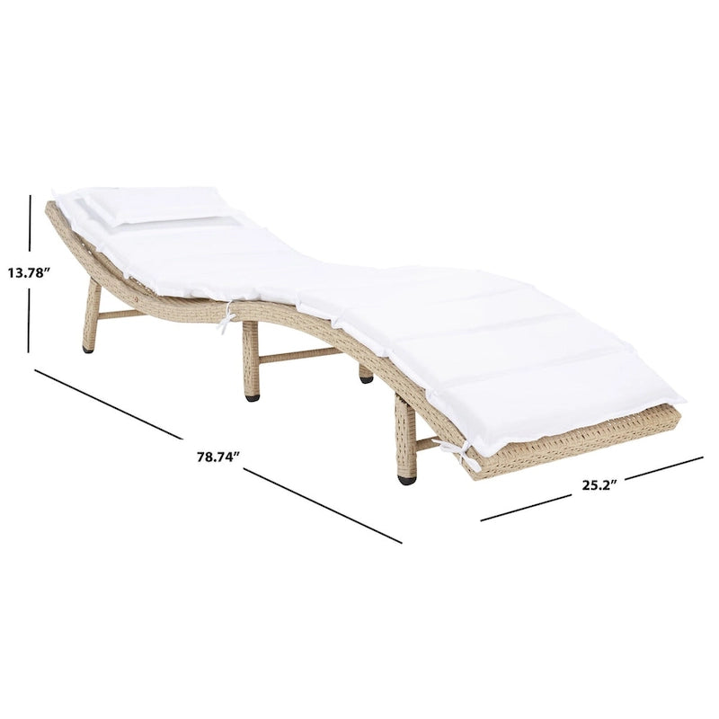 Chaise longue d'extérieur SAFAVIEH Nihada - 79 cm (L) x 25 cm (P) x 14 cm (H)