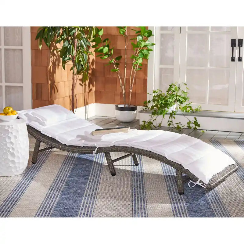 Chaise longue d'extérieur SAFAVIEH Nihada - 79 cm (L) x 25 cm (P) x 14 cm (H)