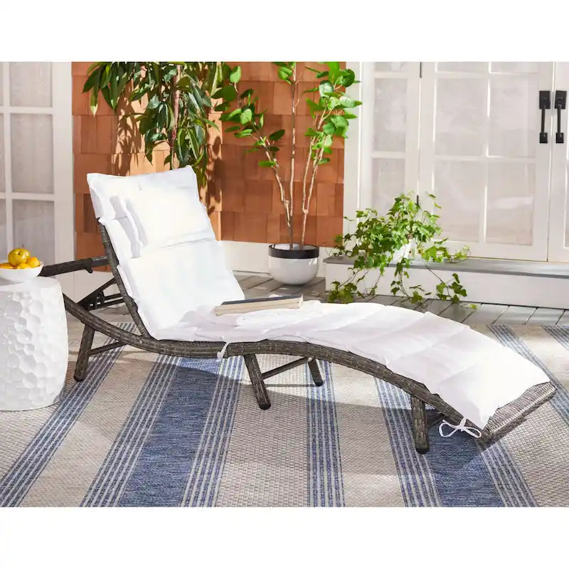 Chaise longue d'extérieur SAFAVIEH Nihada - 79 cm (L) x 25 cm (P) x 14 cm (H)