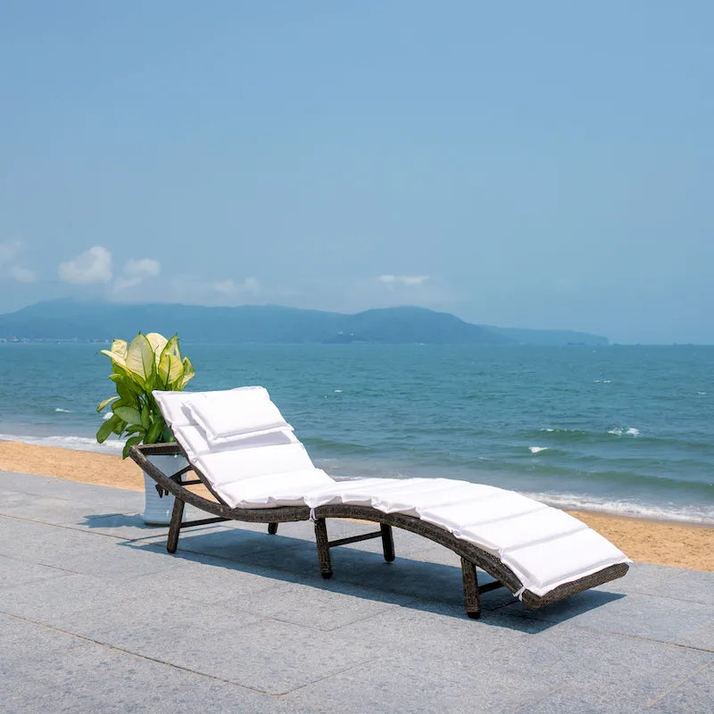 Chaise longue d'extérieur SAFAVIEH Nihada - 79 cm (L) x 25 cm (P) x 14 cm (H)