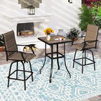 Ensemble table et tabourets de bar pivotants rembourrés 3 pièces Namota par Havenside Home