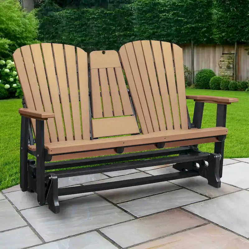 Fauteuil berçant deux places à dossier éventail American Furniture Classics avec tablette/porte-gobelet rabattable - Non disponible