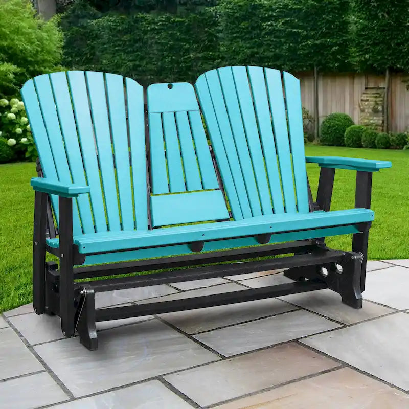 Fauteuil berçant deux places à dossier éventail American Furniture Classics avec tablette/porte-gobelet rabattable - Non disponible