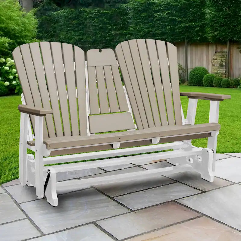 Fauteuil berçant deux places à dossier éventail American Furniture Classics avec tablette/porte-gobelet rabattable - Non disponible