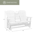 Fauteuil berçant deux places à dossier éventail American Furniture Classics avec tablette/porte-gobelet rabattable - Non disponible