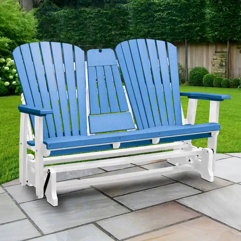 Fauteuil berçant deux places à dossier éventail American Furniture Classics avec tablette/porte-gobelet rabattable - Non disponible