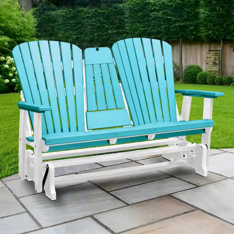 Fauteuil berçant deux places à dossier éventail American Furniture Classics avec tablette/porte-gobelet rabattable - Non disponible