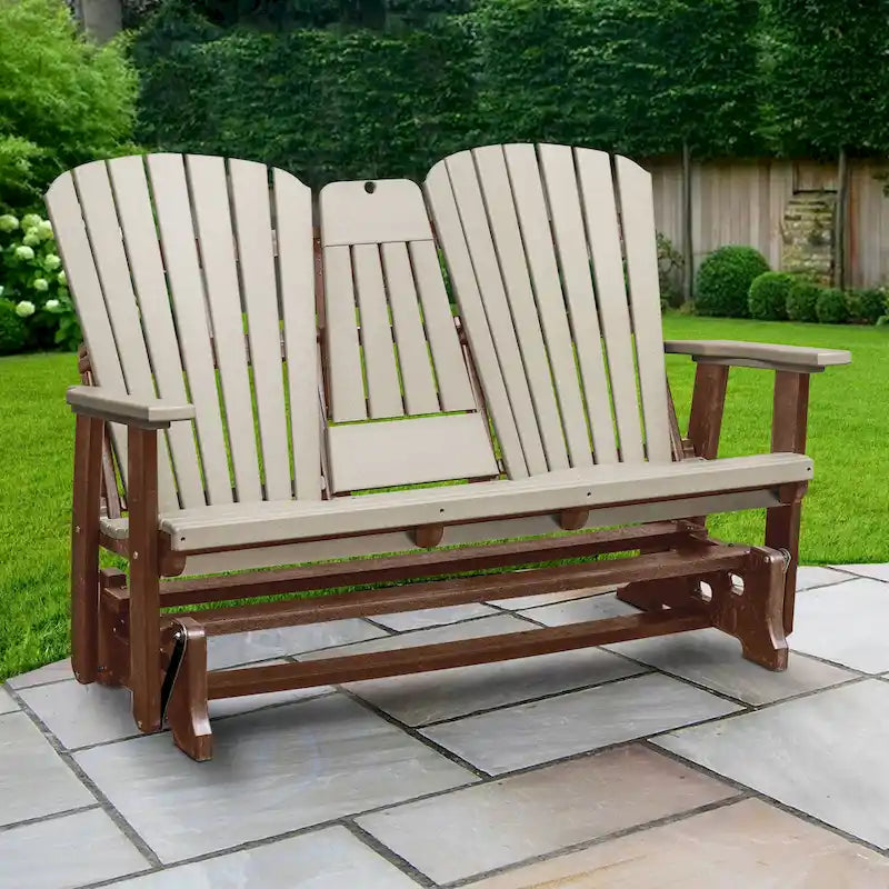 Fauteuil berçant deux places à dossier éventail American Furniture Classics avec tablette/porte-gobelet rabattable - Non disponible