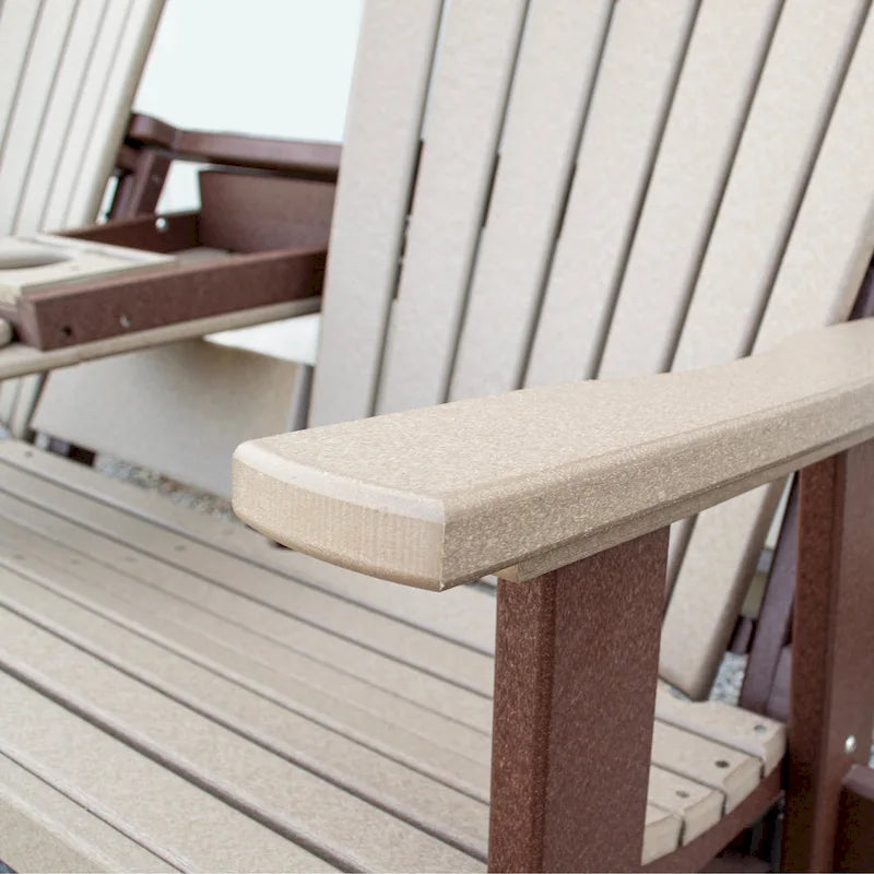 Fauteuil berçant deux places à dossier éventail American Furniture Classics avec tablette/porte-gobelet rabattable - Non disponible