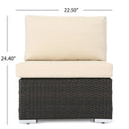 Ensemble de canapés d'angle d'extérieur en résine tressée 8 pièces Santa Rosa avec coussins par Christopher Knight Home