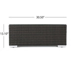 Ensemble de canapés d'angle d'extérieur en résine tressée 8 pièces Santa Rosa avec coussins par Christopher Knight Home