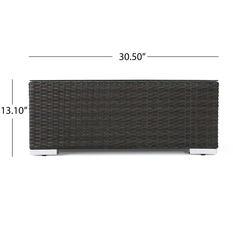 Ensemble de canapés d'angle d'extérieur en résine tressée 8 pièces Santa Rosa avec coussins par Christopher Knight Home