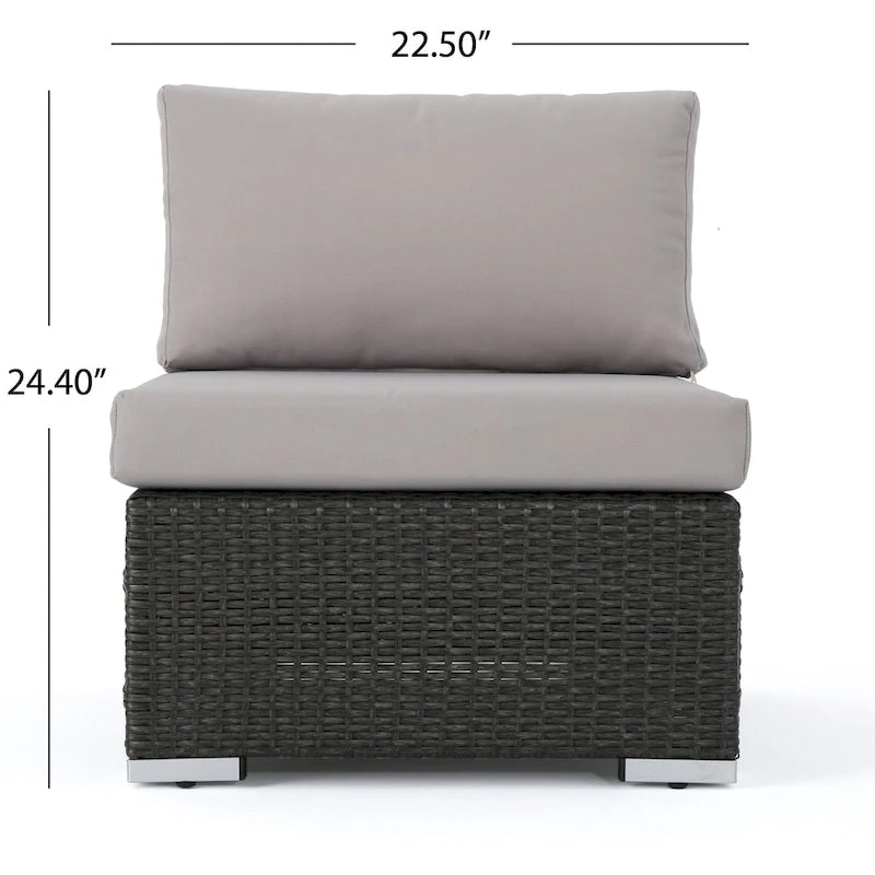 Ensemble de canapés d'angle d'extérieur en résine tressée 8 pièces Santa Rosa avec coussins par Christopher Knight Home