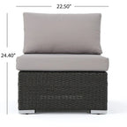 Ensemble de canapés d'angle d'extérieur en résine tressée 8 pièces Santa Rosa avec coussins par Christopher Knight Home