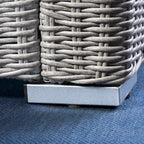 Ensemble de canapés d'angle d'extérieur en résine tressée 8 pièces Santa Rosa avec coussins par Christopher Knight Home