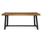 Ensemble de salle à manger d'extérieur Dahlia en bois et résine, 7 pièces, par Christopher Knight Home