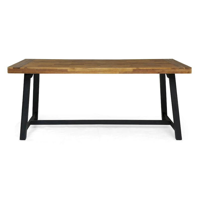 Ensemble de salle à manger d'extérieur Dahlia en bois et résine, 7 pièces, par Christopher Knight Home
