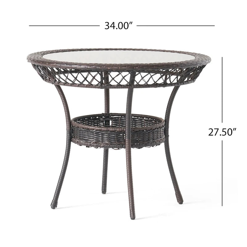 Ensemble de salle à manger d'extérieur Lisbon en osier 5 pièces par Christopher Knight Home