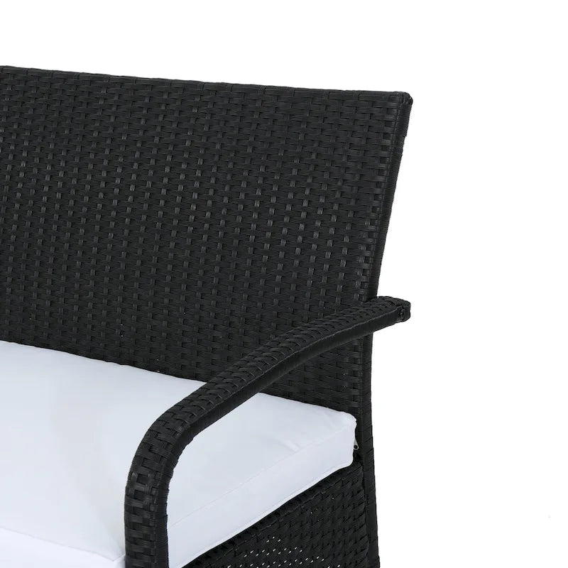 Ensemble de conversation 4 pièces en résine tressée Cordoba avec coussins, par Christopher Knight Home