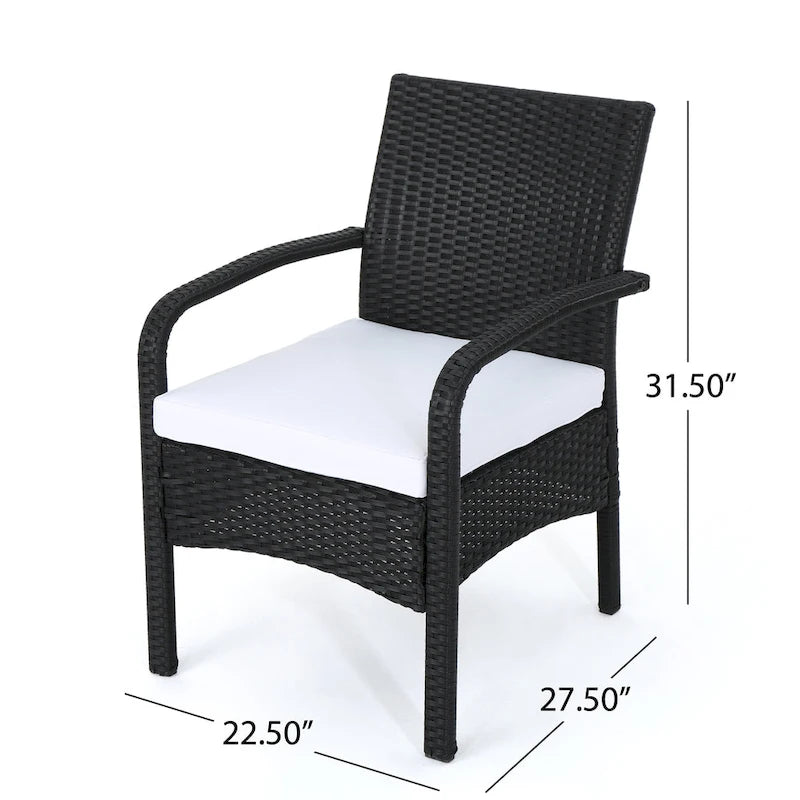 Ensemble de conversation 4 pièces en résine tressée Cordoba avec coussins, par Christopher Knight Home