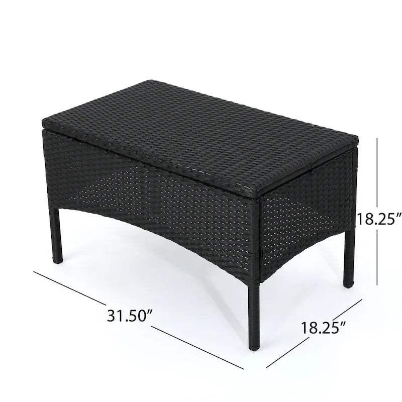 Ensemble de conversation 4 pièces en résine tressée Cordoba avec coussins, par Christopher Knight Home