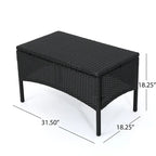 Ensemble de conversation 4 pièces en résine tressée Cordoba avec coussins, par Christopher Knight Home