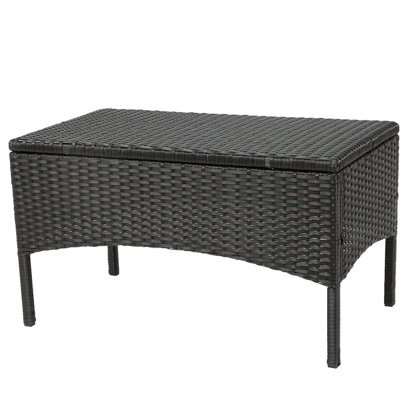 Ensemble de conversation 4 pièces en résine tressée Cordoba avec coussins, par Christopher Knight Home